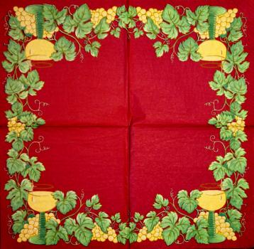 027 Trauben - 3-lagig (rot) - Papstar